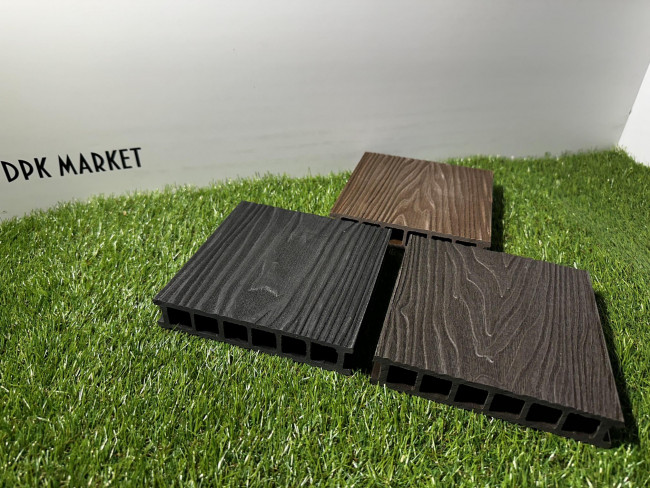 Террасная доска из ДПК Polywood Duo 3-D Серый  Террасная доска из ДПК Polywood Duo 3-D Серый